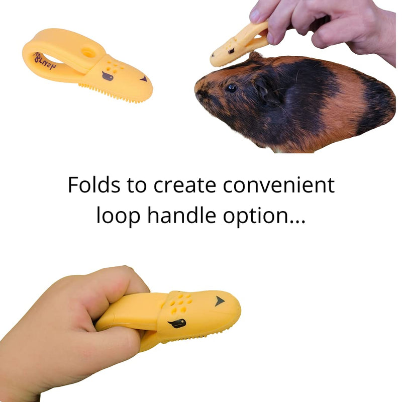 Huggle Brush HuggleBrush Original Yellow Guinea Pig Brush, Rabbit Small Pet Grooming, De-shedding, Bonding - PawsPlanet Australia