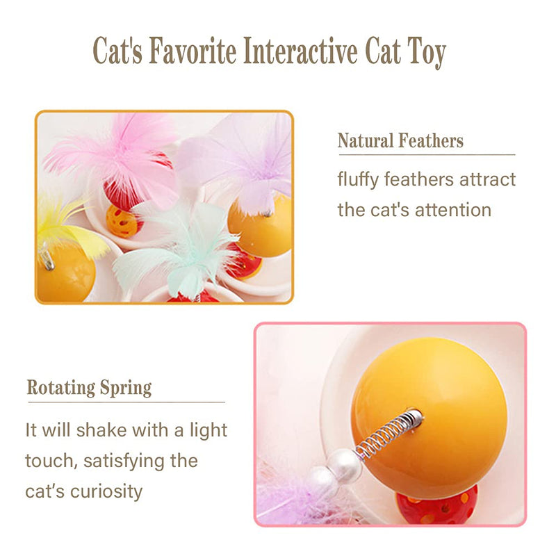 LAVRCJ Interactive Cat Toys Cat Toys for Indoor Cats Self Rotating Swing Pet Cat Tumbler Toy Funny Kitten Toys with Feather and Bell Cat Toys 1 piece set - PawsPlanet Australia