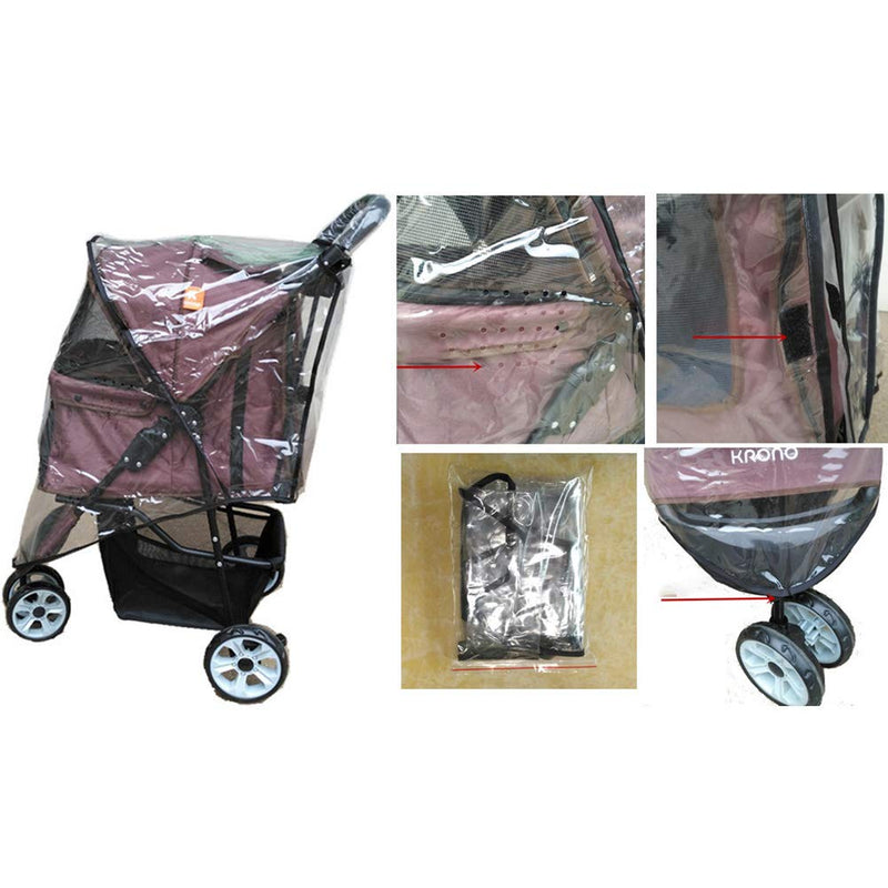 Dog Stroller Rain Wind Cover, Dog Cat Pet Travel Stroller Pushchair Pram Jogger Buggy Rain Cover - PawsPlanet Australia