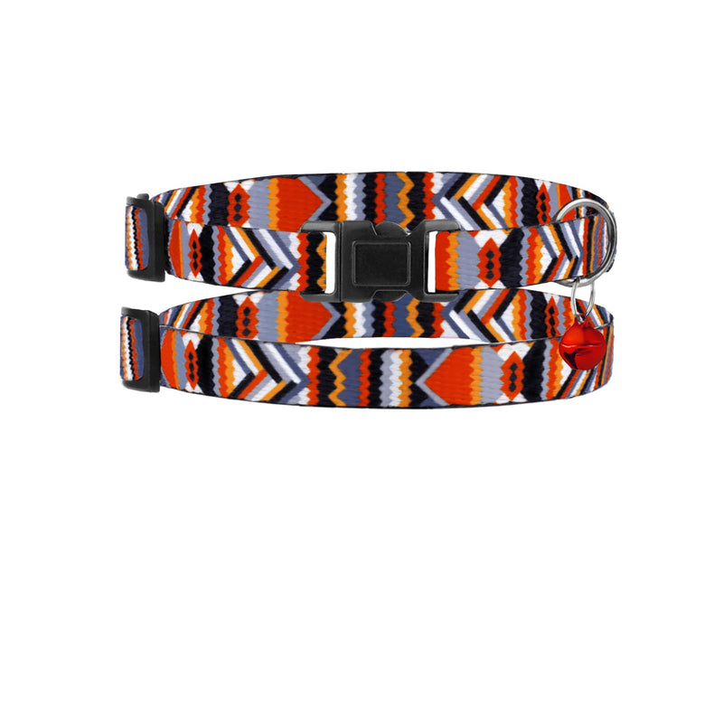 Murom Breakaway Cat Collar with Bell - 2 Pack Safety Tribal Pattern Geometric Aztec Print Collars for Cats Kitten (Tribal + Geometric) - PawsPlanet Australia
