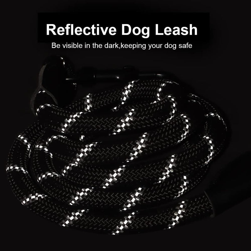 Rttochfy Dog Leash with Padded Handle, 5FT Leather Cover & Organizer, Heavy Duty Reflective Leash for Small Medium Large Dogs, Puppy Leash for Outside Walking & Running (1/2'' x 5 FT, Purple) L (1/2'' x 5 FT) - PawsPlanet Australia