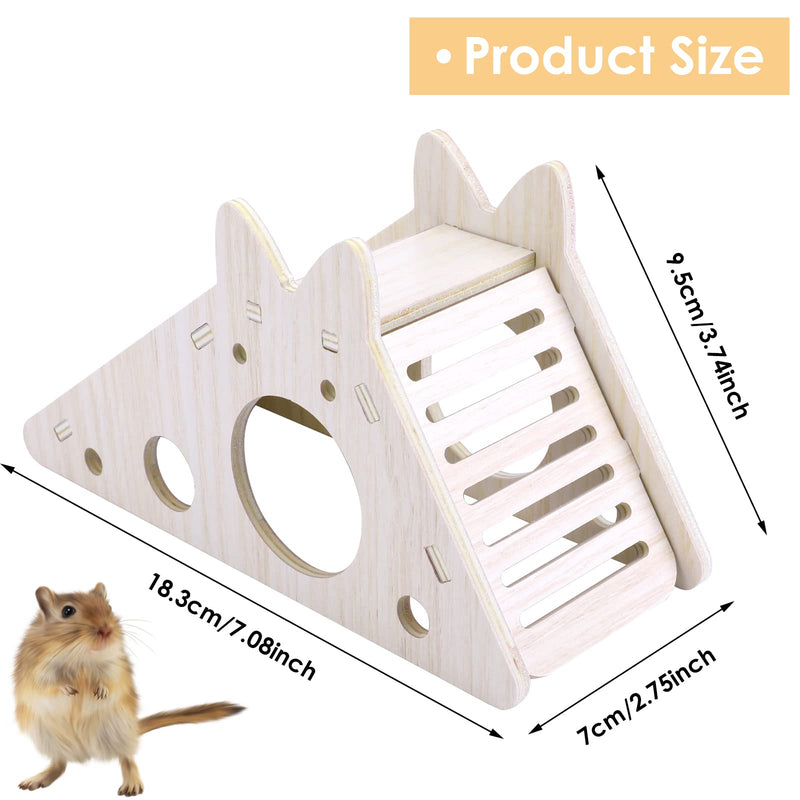 Molain Hamster House with Ladder and Slide, Wooden Hamster Play Toy House Small Animal Activity Toy DIY Hamster Cage Accessories for Small Pets - PawsPlanet Australia