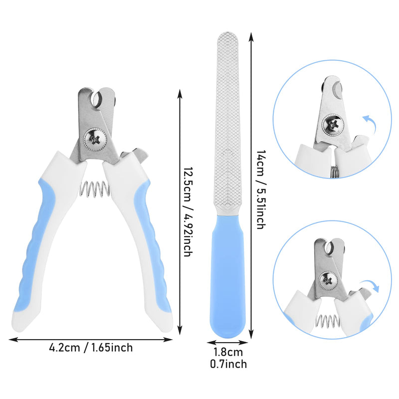 Molain Pet Nail Clippers, Dog Nail Clippers, Dog Nail File, Professional Pet Trimmer with Protective Guard and Safety Lock, Dog Claw Clippers for Dogs and Cats, Pet Paw Grooming(Blue) Blue - PawsPlanet Australia