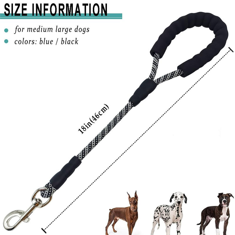 YUCFOREN 26FT Black Check Cord/Tie Out + 18 Inch Short Dog Leash Black - PawsPlanet Australia