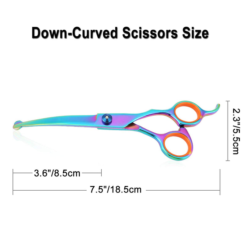 Mogoko Cat Dog Curved Scissors with Safe Round Tip, Stainless Steel Pet Grooming Shears - PawsPlanet Australia