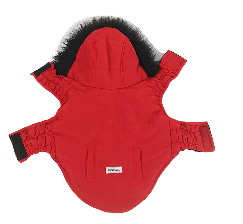 Ctomche Dog Jacket(Warm Fleece+Cotton Lining Dog Hoodie in Winter),Medium Dogs Jacket,Warm Winter Coat for Dogs,Windproof Snowproof Winter Vest Clothes for Small and Medium Dogs Medium (Length: 32CM) Red - PawsPlanet Australia