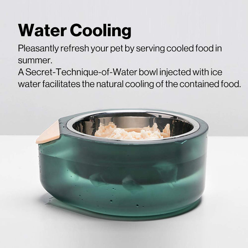 pidan Cat Bowl Elevated Pet Feeder Raised Food and Water Bowl Stainless Steel Heating and Cooling by Water for Small Medium Large Cats and Dogs(Secret Technique of Water) (Double Bowl) Double Bowl - PawsPlanet Australia