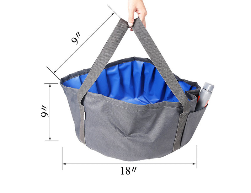 [Australia] - LILYS PET Portable Folding Bath tub Swimming Pool for Small Dogs and Cats Outdoor/Indoor,18''×18''×9" Grey 