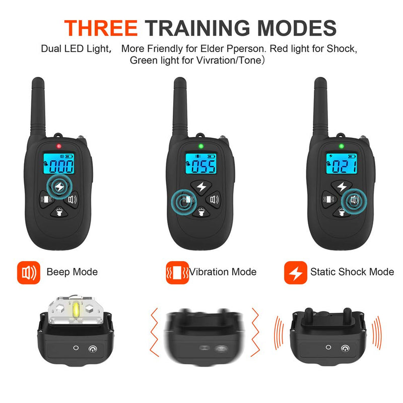 [Australia] - Vanleng Dog Training Collar with Remote 1800ft Rechargeable IP7 Waterproof Shock Anti Bark E-Collar Tone/Vibration/Shock Modes for Small Medium Large Dogs, NO Hurt For 1 dog 