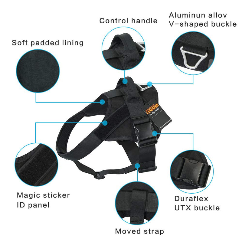 [Australia] - EXCELLENT ELITE SPANKER Tactical Dog Harness Patrol K9 Harness Service Dog Vest Military Dog Vest Working Dog Vest with Handle L Black 