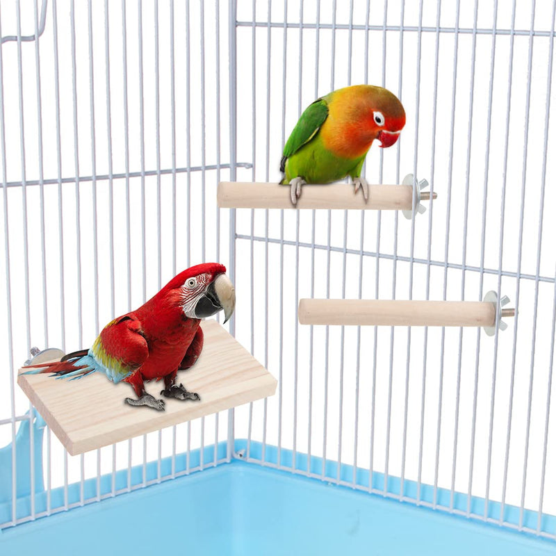 Bird Perches Parakeet sports Toys Bird Stand Pole Bird Cage Accessories Parrot Perching Platform (Small, Set-A) Small - PawsPlanet Australia