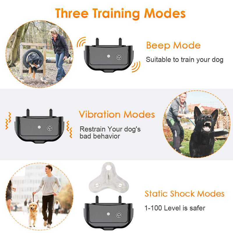 [Australia] - CLEEBOURG Dog Shock Collar, Remote Dog Training Collar with 3 Correction Remote Training Modes, Vibration, Shock, Beep, Adjustable Collar Strap for Small Medium Large Dog 