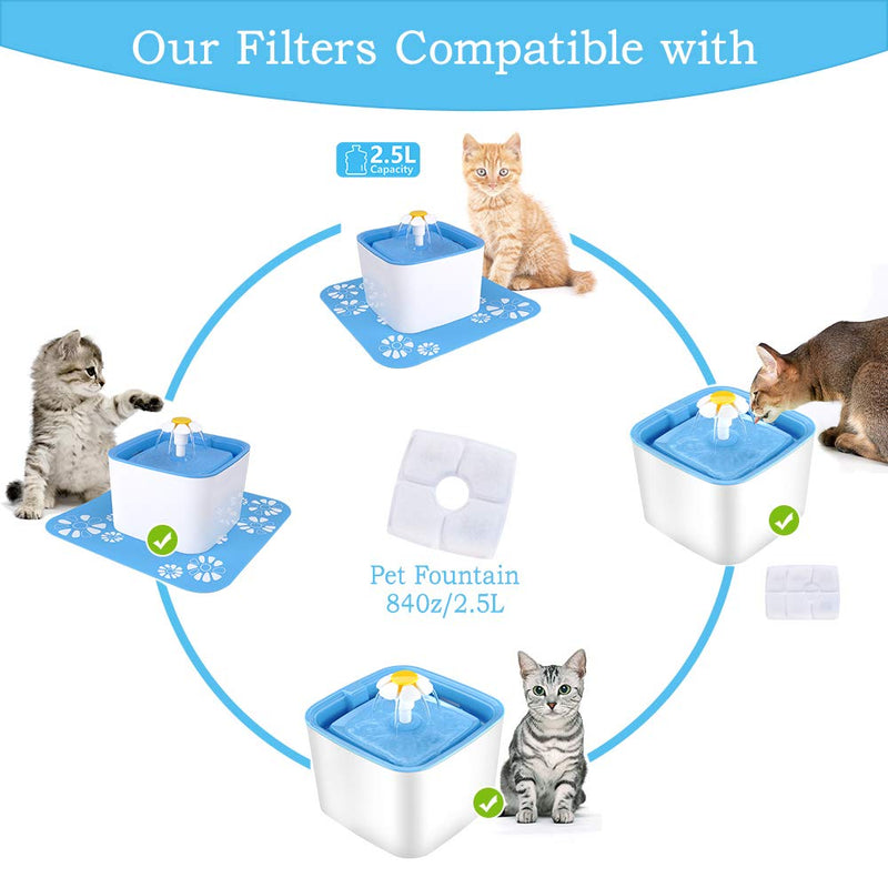 [Australia] - Pet Fountain Filters, 8 Packs Cat Fountain Replacement Filter, Carbon Replacement Filter for 84oz/2.5L Automatic Pet Fountain Cat Water Fountain Dog Water Dispenser 