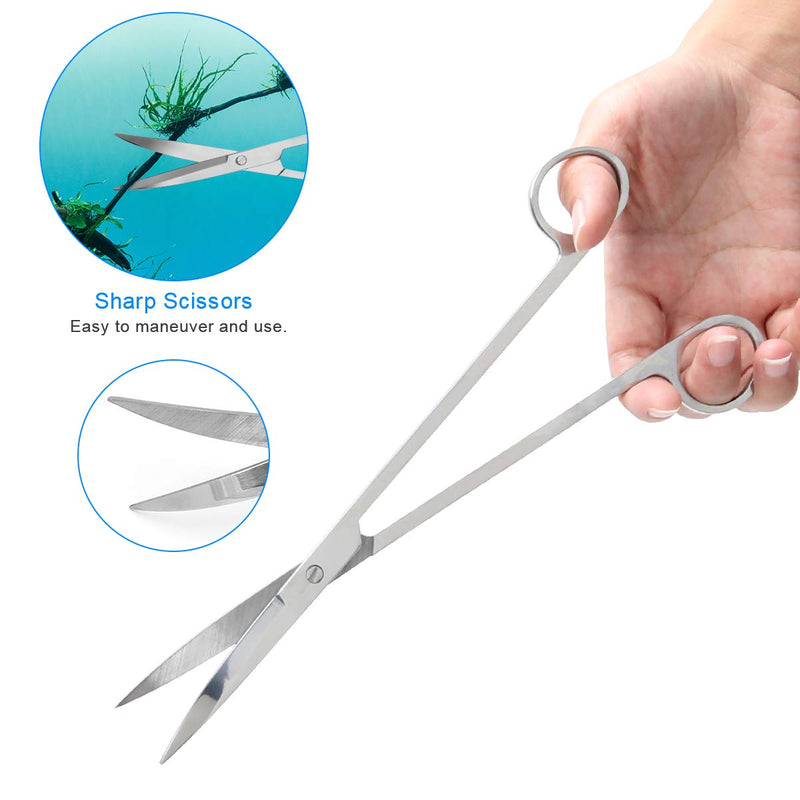 Luxiv Aquarium Aquascape Tools Kit, 6 in 1 A Aquatic Plant Aquascaping Tool Stainless Steel Tweezers Scissors Spatula for Aquarium Tank Clean Aquascape Tools with Fishing Net, 80P PH Paper - PawsPlanet Australia