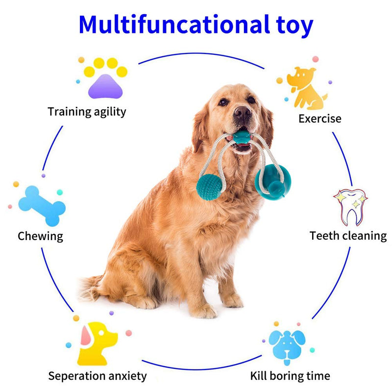 tiopeia Pet Chew Toys Dog Molar Bite Toy Self-Playing Rubber Ball with Suction Cup Teeth Cleaning Tool for Dogs Cats - PawsPlanet Australia