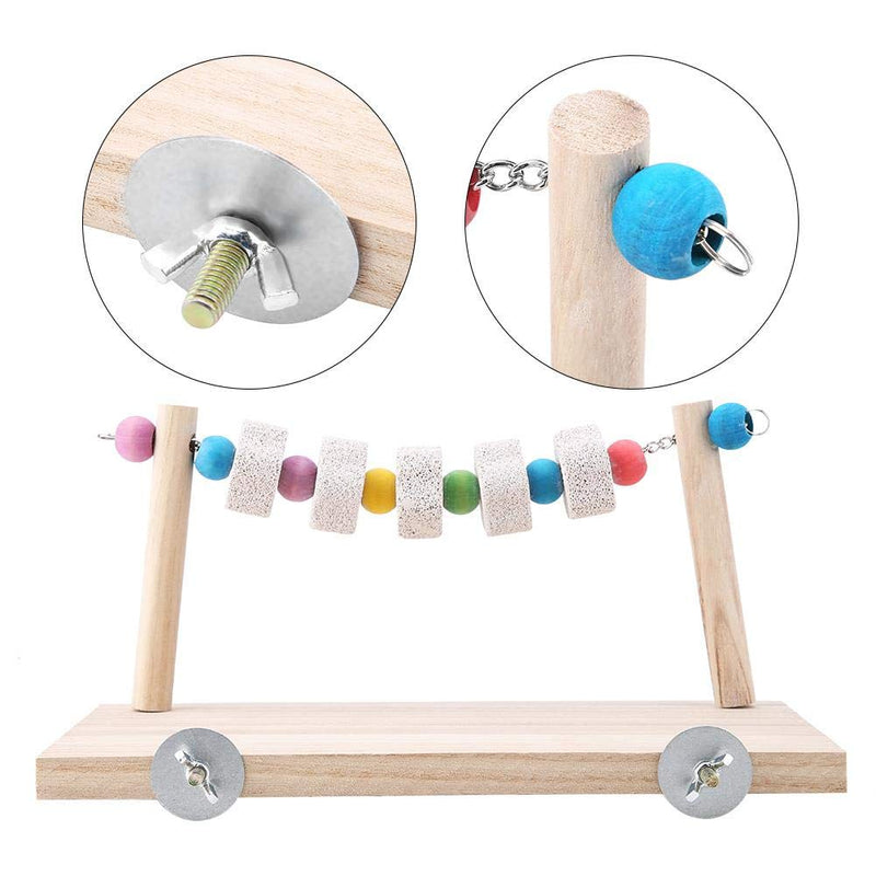 FTVOGUE Parrot Chew Toy Bird Molar Toy Birdcage Swings Bird Wooden Stand with Mineral Stone for Parrot Teeth Care - PawsPlanet Australia