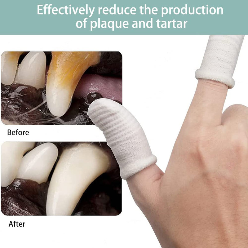 Fyfjur Dog Toothbrush, Pack of 10 Reusable Finger Toothbrush Dog Anti-Plaque, Efficient Finger Cots Dog Dental Care for Dental Care Dog Cats White - PawsPlanet Australia