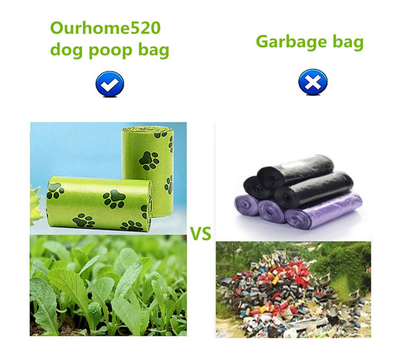 [Australia] - Ourhome520 Compostable Biodegradable Dog Poop Bag, Refill Rolls, Leak-Proof Pet Waste Bags, Earth Friendly, Easy Tear-Off, EPI Technology, Environment-Friendly Durable, Cat Litter Bag 9 Rolls / 135 Count 