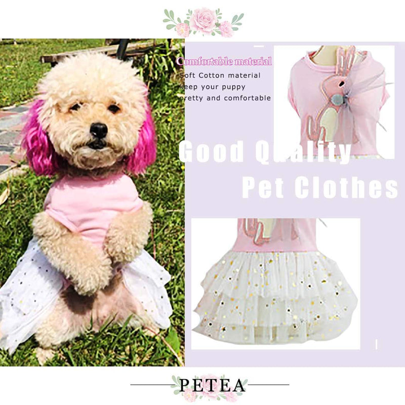 [Australia] - Petea Dog Dress Glitter Star Moon Sequins Gauze Tutu Dog Dress Vest Apparel Skirt Clothes Pet Puppy Bowknot Birthday Princess Clothes for Dogs and Cats M 