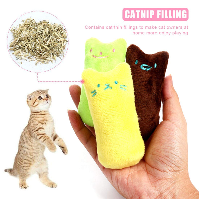 O-Kinee Pet Catnip Plush Toy 10 Pcs Thumb Bite Cat Toy Natural Mint Toys Catnip Scratching Toy Interactive Pet Supplies (5 colors) 5 colors - PawsPlanet Australia