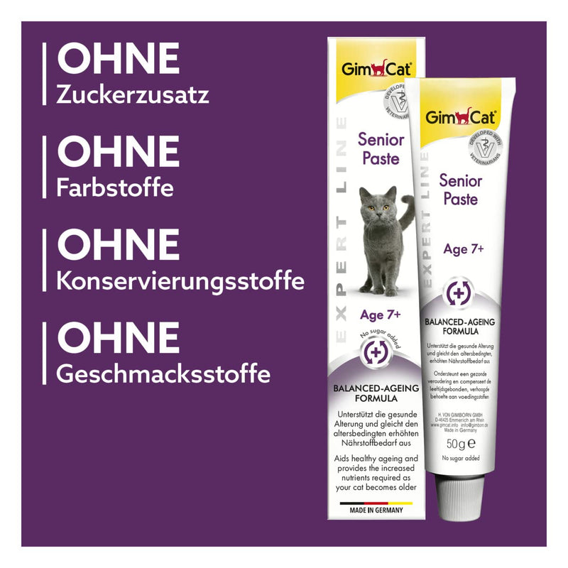 GimCat EXPERT LINE Senior Paste - functional cat snack supports healthy aging for cats aged 7 and over - 1 tube - PawsPlanet Australia