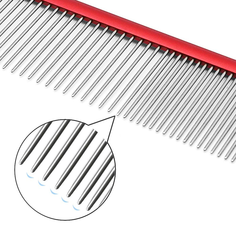 Dog Pet Steel Comb For Large, Medium And Small Dogs, Cats, Horses (Large, Red) - PawsPlanet Australia