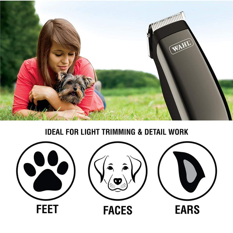 Wahl Professional Animal Super Pocket Pro Pet, Dog, & Cat Trimmer & Grooming Kit (#9961-2801), Black Chrome - PawsPlanet Australia