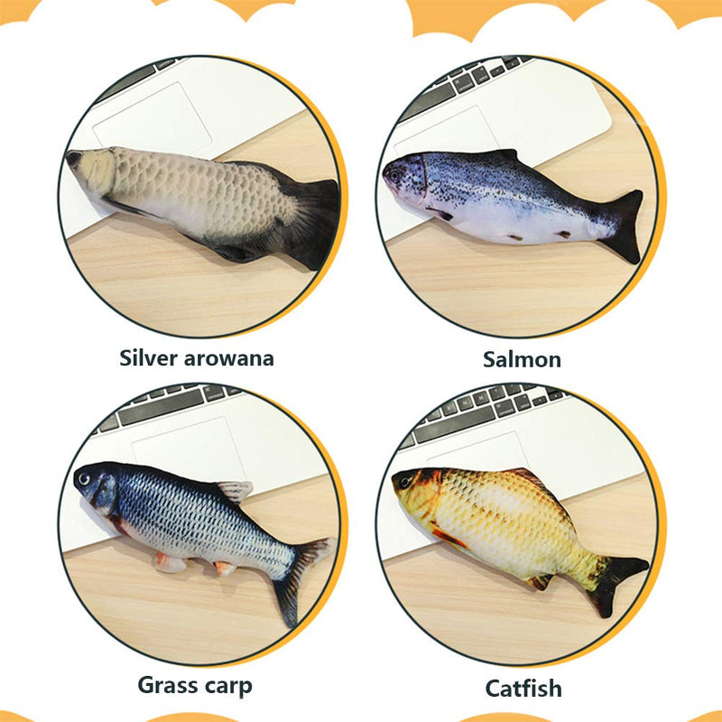[Australia] - HLovebuy Catnip Fish Toys, Realistic Plush Simulation Electric Doll Fish,Cat Wagging Fish Realistic Plush Toy, Simulation Catnip Soft Interactive Chewing Toy for Cat/Kitty/Kitten A and B 2 Pack 