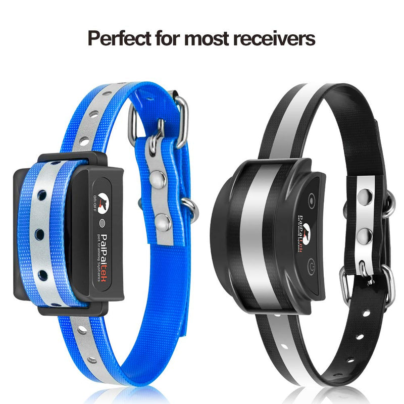 Paipaitek Collar Replacement Strap, Dog Shock Collar Replacement Strap Fits Most of Pet Fence and Bark Collars Receivers - Durable & Adjustable -2 Pack Black & Blue - PawsPlanet Australia