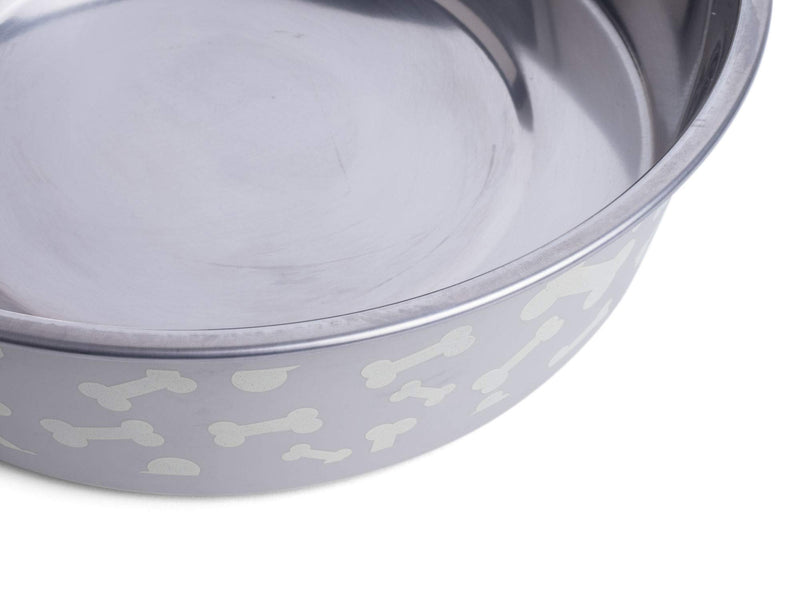 Petface White Bones Print Deli Dog Bowl, 17 cm - PawsPlanet Australia