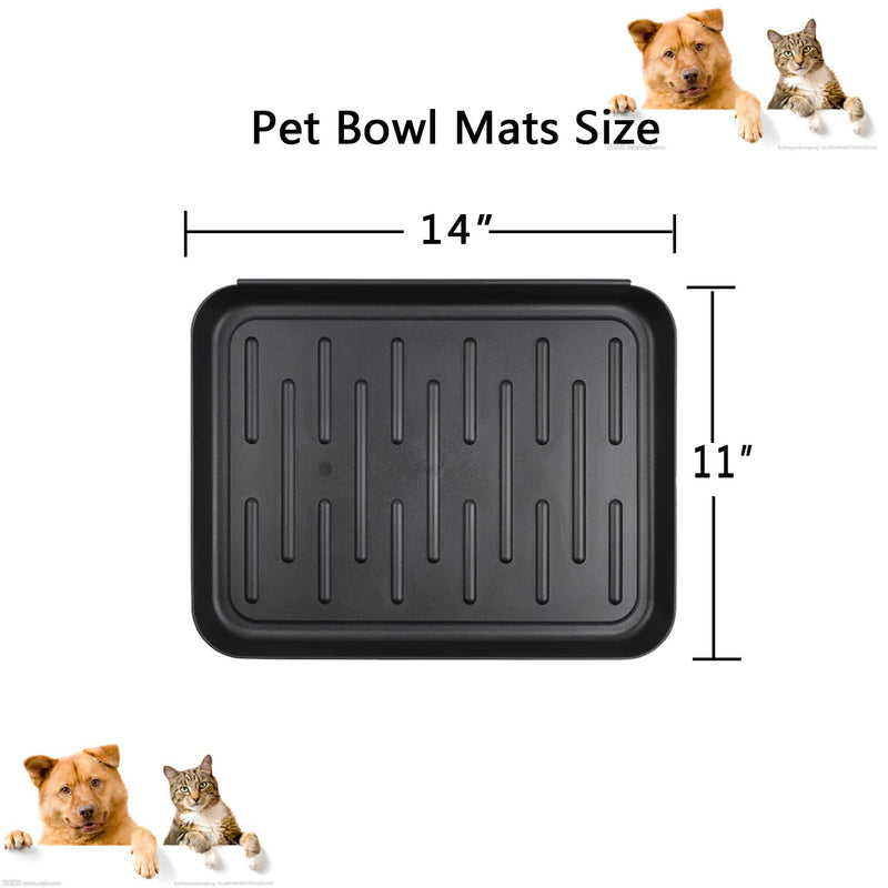 Falflor Set of 4 Pet Food Bowl Tray Durable Non Slip Boot Mat And Tray for Heavy Duty Floor Protection Indoor Outdoor Multi-Purpose Boot Trays (14" × 11“ × 1.1”) Black - PawsPlanet Australia