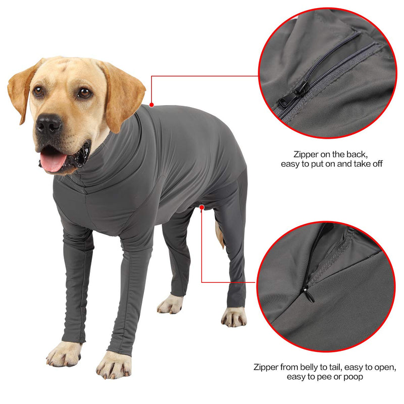 KADUNDI Dog Recovery Suit After Surgery,Pet Surgical Wear For Abdominal Wounds or Skin Diseases Prevent Licking Cone E-Collar Alternative,Bite Post-operative Clothing（XS） XS Grey - PawsPlanet Australia