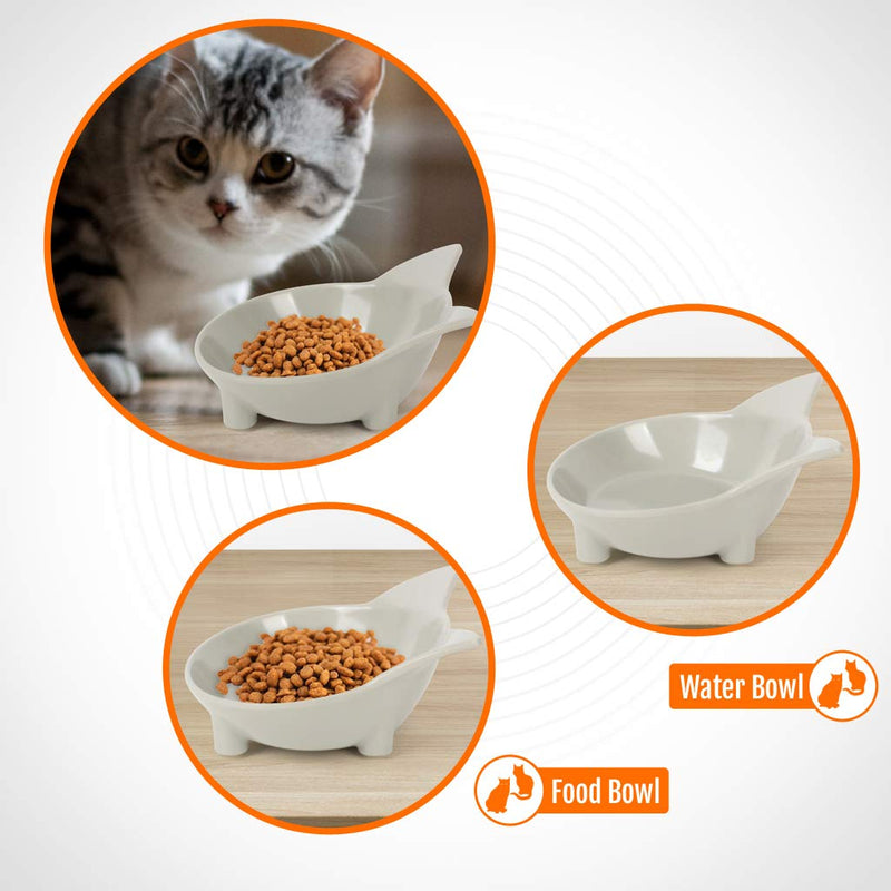 Cotill Cat Bowls, Anti-slip Multi-purpose Cat Food Bowl Pet Water Bowl Cat Feeding Bowl, Set of 3 - Grey/Black/White - PawsPlanet Australia