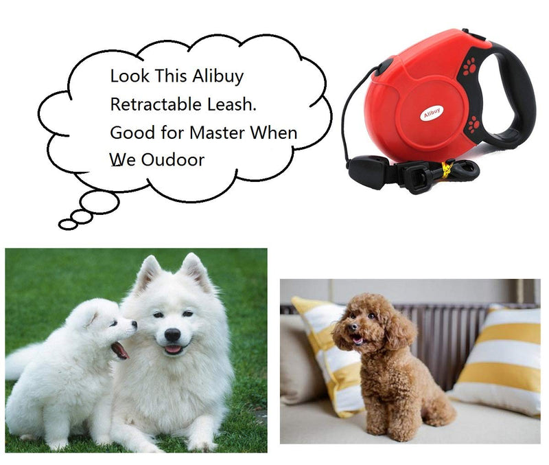 [Australia] - Alibuy Retractable Dog Leash 26ft,Walking Pet Doggie Leashes for Small Medium Large Dogs,Red 