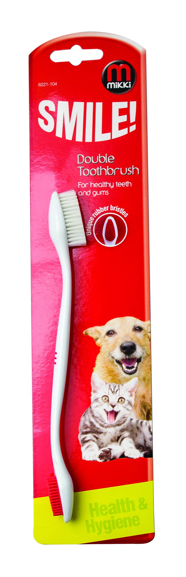 Mikki Dog, Puppy, Cat, Kitten Dual Toothbrush for Cleaning Pets Teeth - Small and Large Head - PawsPlanet Australia