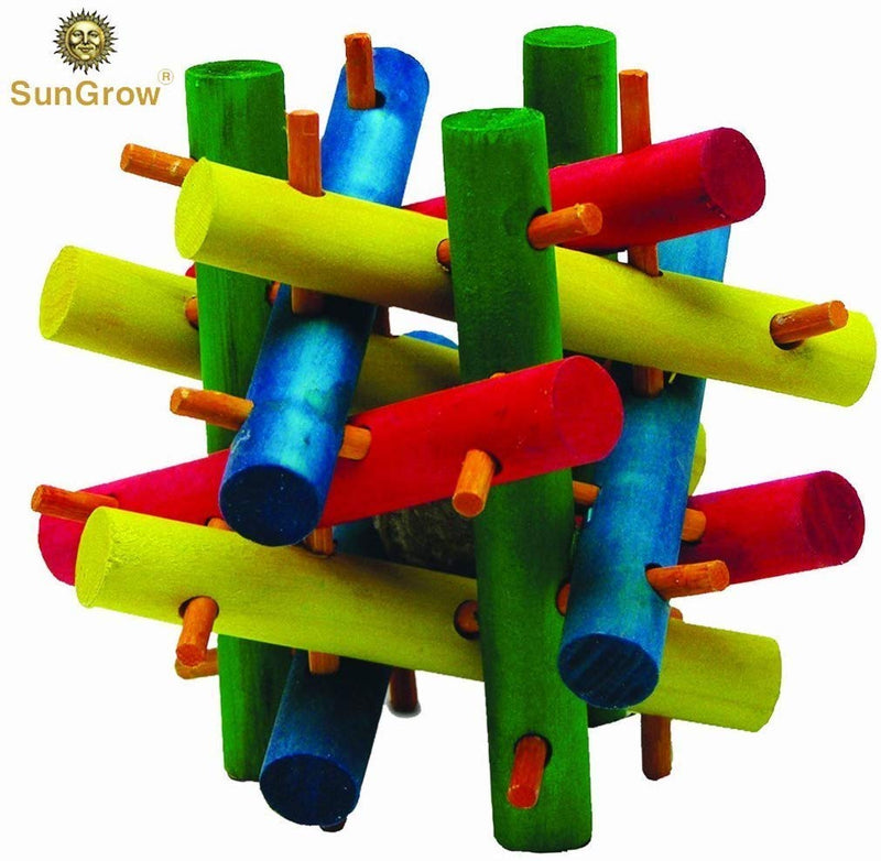 [Australia] - SunGrow Wood Nibbler for Hamsters, 3.5 Inches, Colorful Chew Toy for Mental and Physical Stimulation, Aids in Overall Dental Care, Minimize Risk of Overgrown Teeth 