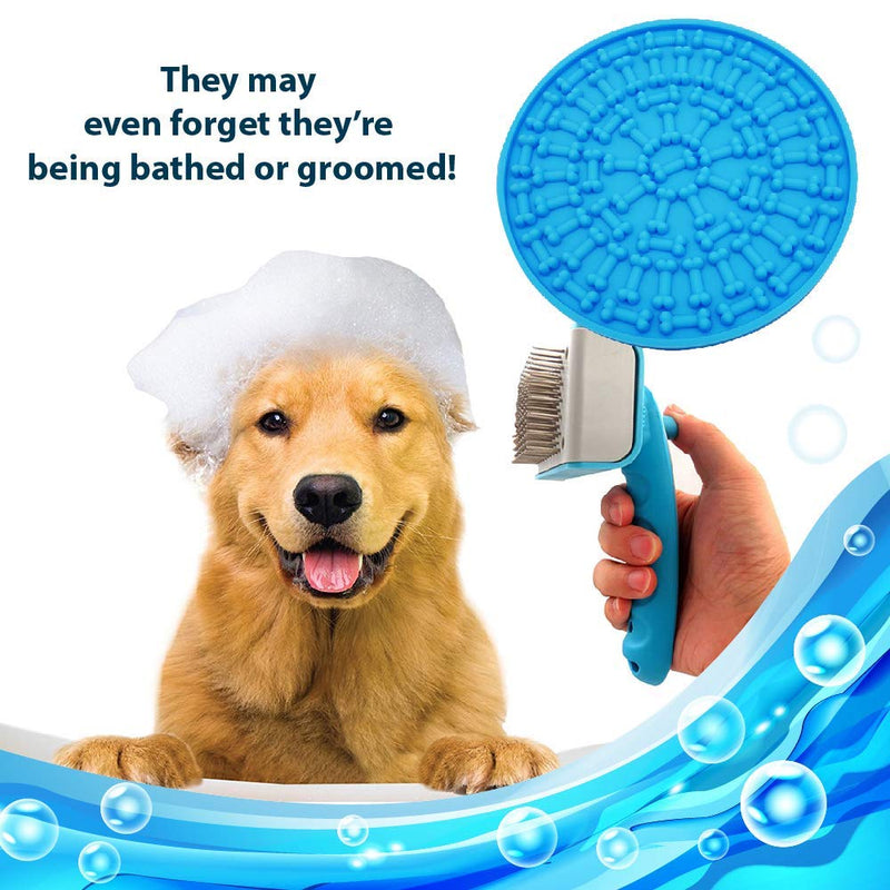 [Australia] - Dog Feeding Lick Mat - Spread Peanut Butter for Bath Distraction Easy Grooming in Shower Tub Sink - Pet Washing Device  Silicone Accessory Toy with 37 Suction Cups 