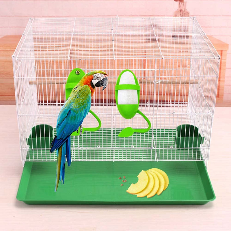 Lanfly 2pcs Bird Parrot Cuttlebone Holder with Perches Cuddle Bone Feeding Racks Cage Bowl Stand Kit for Bird Parrot Cockatiels Parakeets Supplies - PawsPlanet Australia