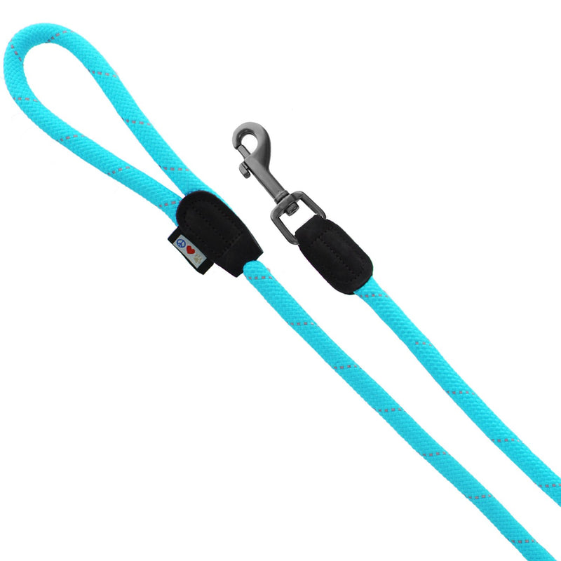 [Australia] - Pawtitas Training Dog Leash 6ft Extremely Durable Rope Leash for Dogs Premium Quality Heavy Duty Rope Lead Strong and Comfortable Medium/Large Teal 