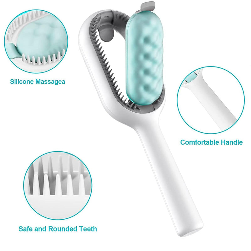 Pack of 2 pet hair removal combs with water tank, multifunctional pet cleaning brush, 4 in 1 cleaning brush for dogs and cats, massage, cleaning, undercoat grooming and hair loss - PawsPlanet Australia