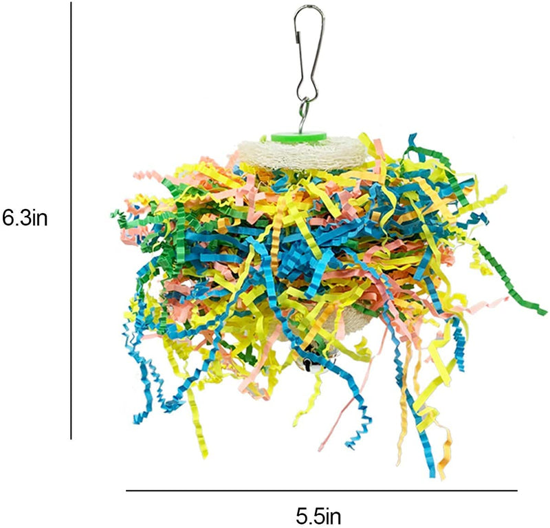 GIONAR Bird Chewing Toys Foraging Shredder Toy Parrot Cage Shredder Toy Bird Loofah Toys Foraging Hanging Toy for Cockatiel Conure African Grey Parrot 5pcs - PawsPlanet Australia