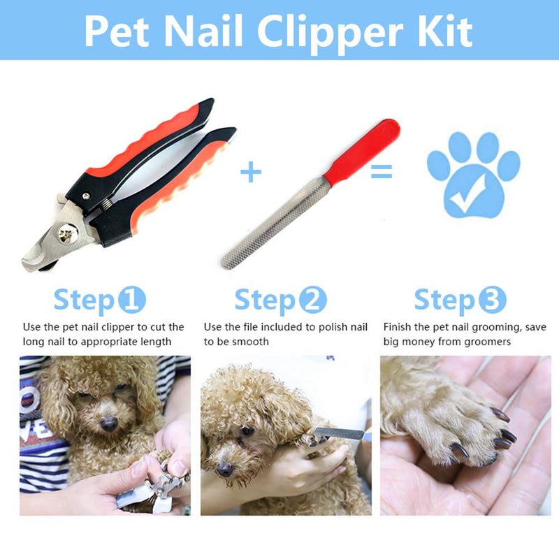 [Australia] - Bowwow & Meow Dog Nail Clippers and Trimmer with Safety Guard to Avoid Over-Cutting Nails Medium Pink 