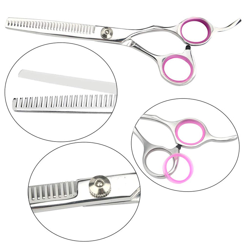 LILYS PET Professional PET Dog Grooming Scissors Suit,RED/Blue Ring, Cutting&Curved&Thinning Shears 6.0" - PawsPlanet Australia