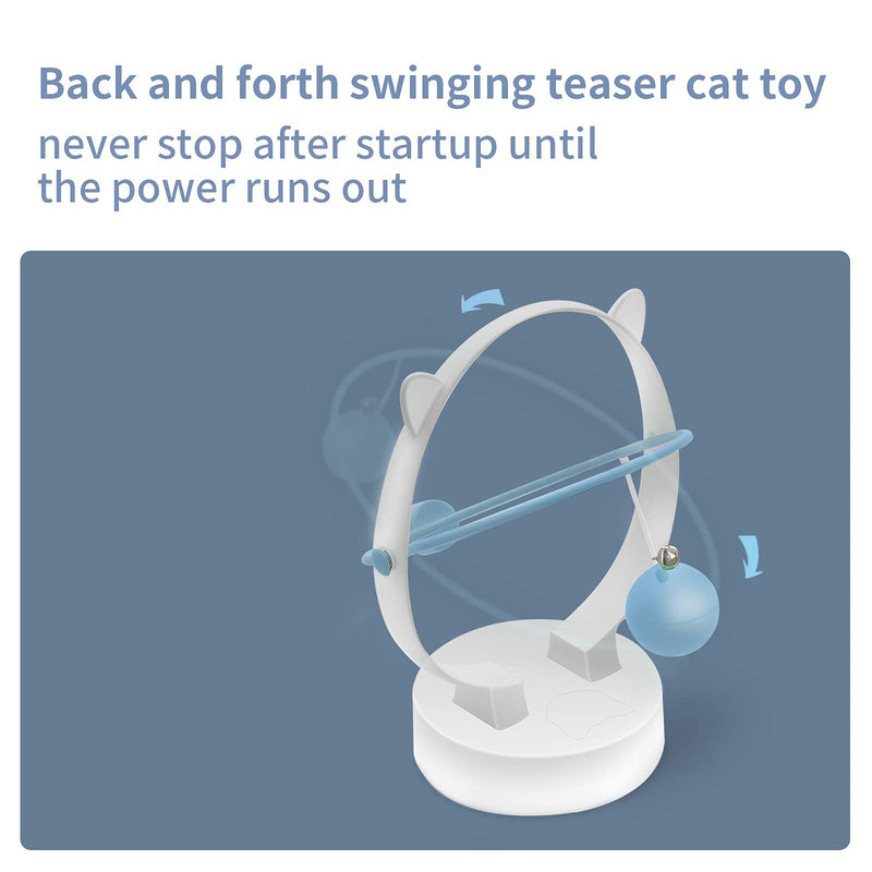 N\C Chinbersky Interactive Cat Toys for Indoor Cats,Automatic Kinetic Swing, Electronic Toys,Feather Attachments Toy for Cats (blue) blue - PawsPlanet Australia