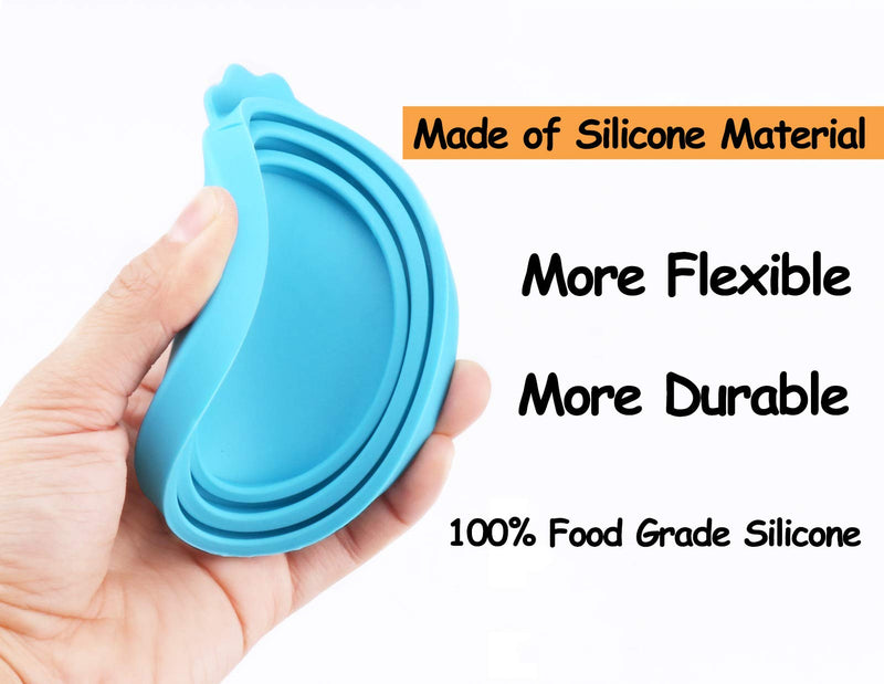 Comtim Pet Food Can Cover Silicone Can Lids for Dog and Cat Food(Universal Size,One fit 3 Standard Size Food Cans) Blue/Green - PawsPlanet Australia
