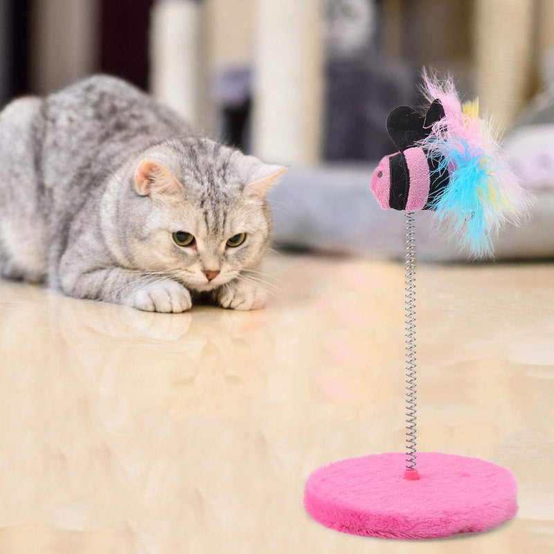 Hffheer Interactive Cat Toys Cute Cat Elastic Fish Toy Pet Kitten Play Spring Elastic Fish Catcher Toy Keeps Kitten Active and Healthy for Pets Playing Jumping Catching Toy(Pink) Pink - PawsPlanet Australia