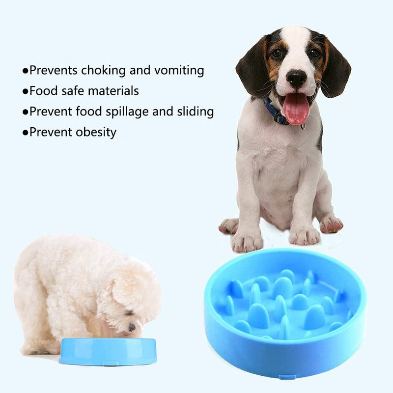 JIAYEE Slow Eating Dog Bowl,Slow Feed Dog Bowl,Healthy Slow Feeder Dog Bowls Large,Pet Healthy Eating Diet Bloat Stop Bowl,Dog Bowl Slow Feeder for Medium Small Dogs (Blue) Blue - PawsPlanet Australia