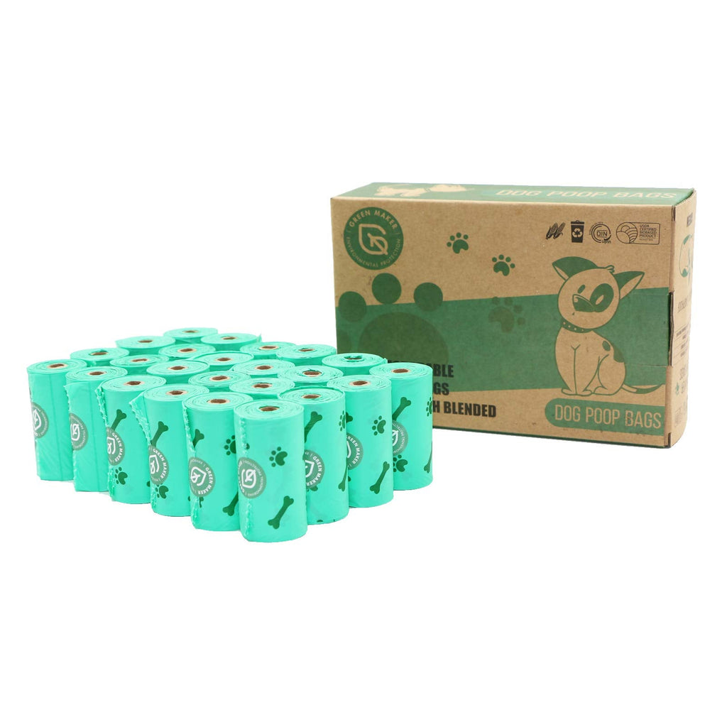 Green Maker 30% Thicker Biodegradable Dog Poop Bags 360 Bags Cornstarch Dog Poop Bags (Green) Green - PawsPlanet Australia