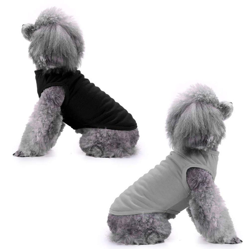 Chol&Vivi Shirts for Dog, Plain Dog T Shirt Vest Clothes Soft and Thin, 4pcs Blank Shirts Clothes Fit for Extra Small Medium Large Extra Large Size Dog Puppy, Shirts for Dog 12" Chest Black, Grey, White, Dark Green - PawsPlanet Australia