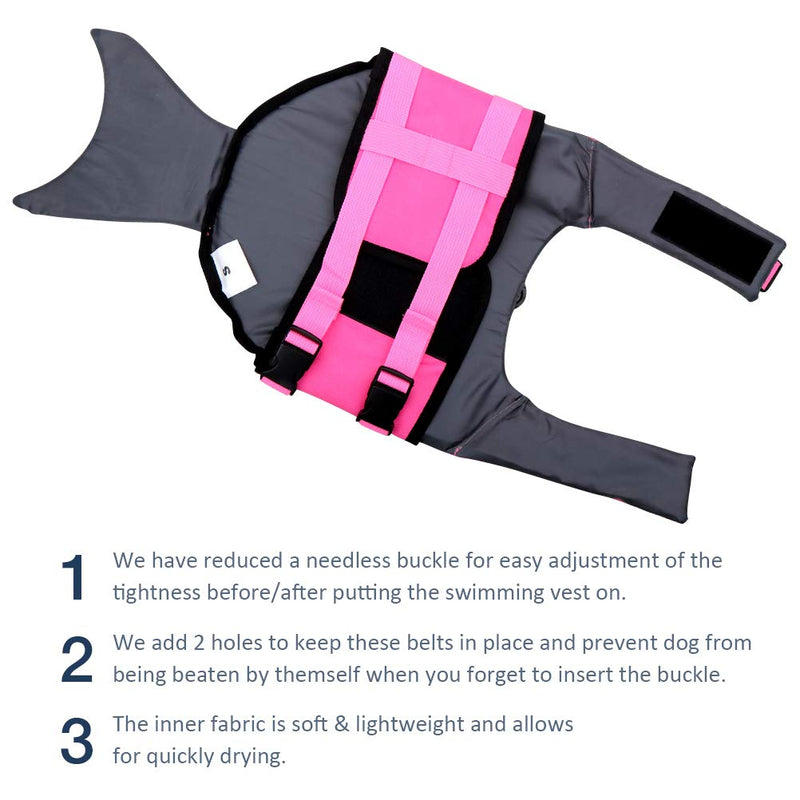 [Australia] - Dog Life Jacket - Mermaid Hot Pink, Portable Dog Swimming Jacket Vest, Lifesaver Vests with Rescue Handle for Small Medium and Large Dogs, Pet Safety Swimsuit Preserver for Swimming, Beach Boating XS 